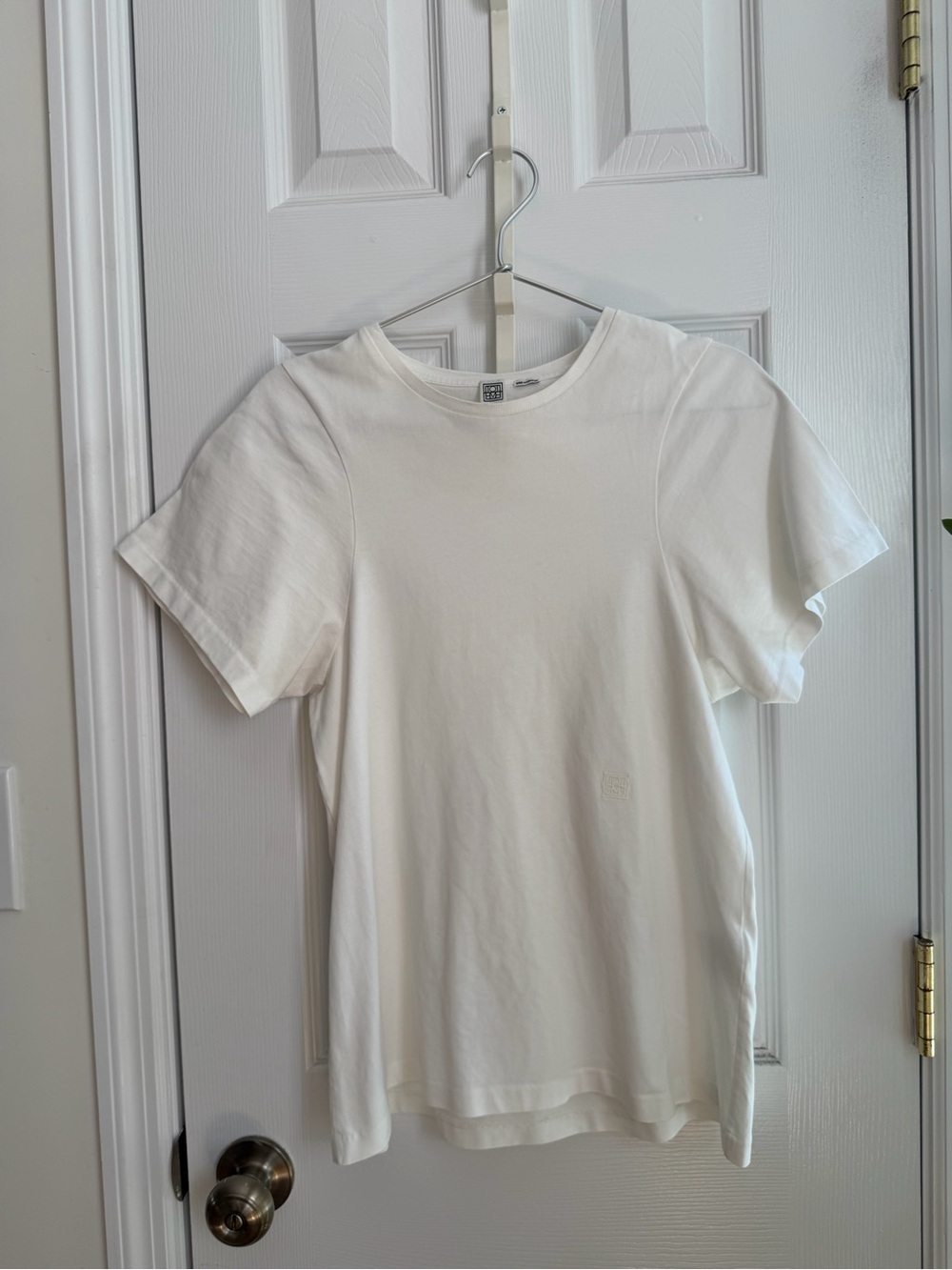 Toteme White TShirt 
Size Small, embroidered monogram